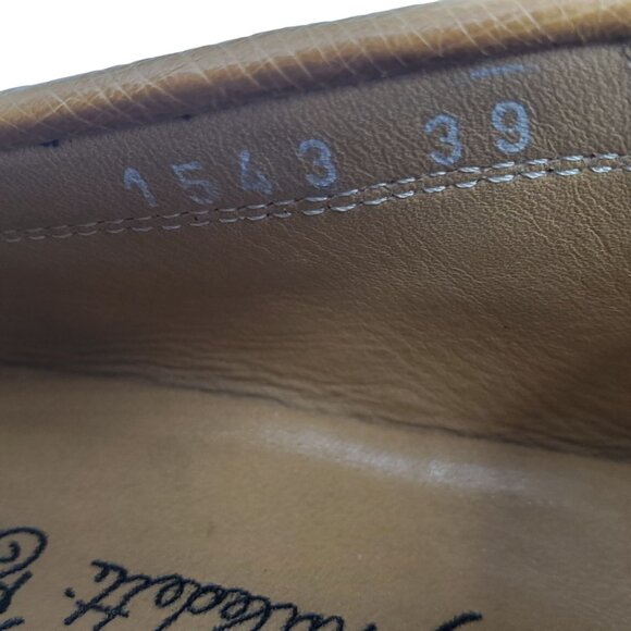Italy Calzoleria Toscana Mens size 6.5 Brown Ostrich Leather loafer dress shoes main image 4